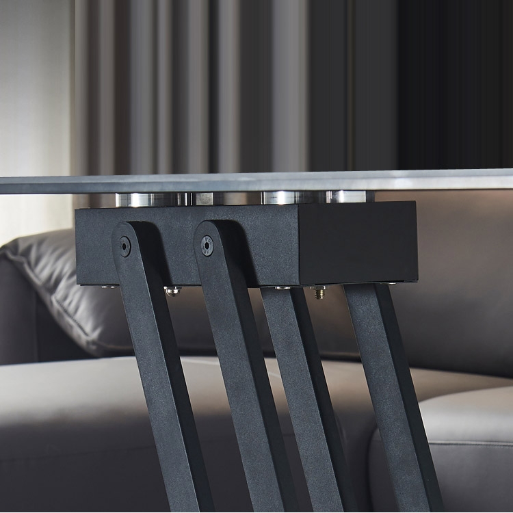 Gray Rectangular Adjustable Height Coffee Table & Dining Table Sintered Stone window image