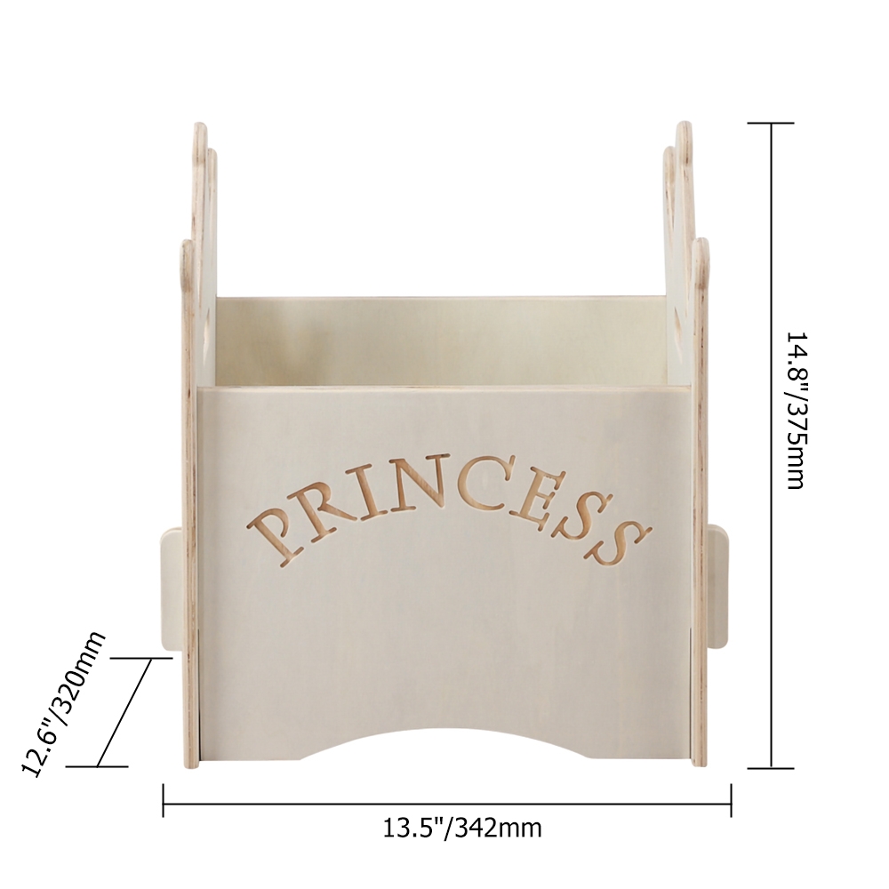 Modern Beige Kids Toy Storage Box Wooden Toy Chest window image