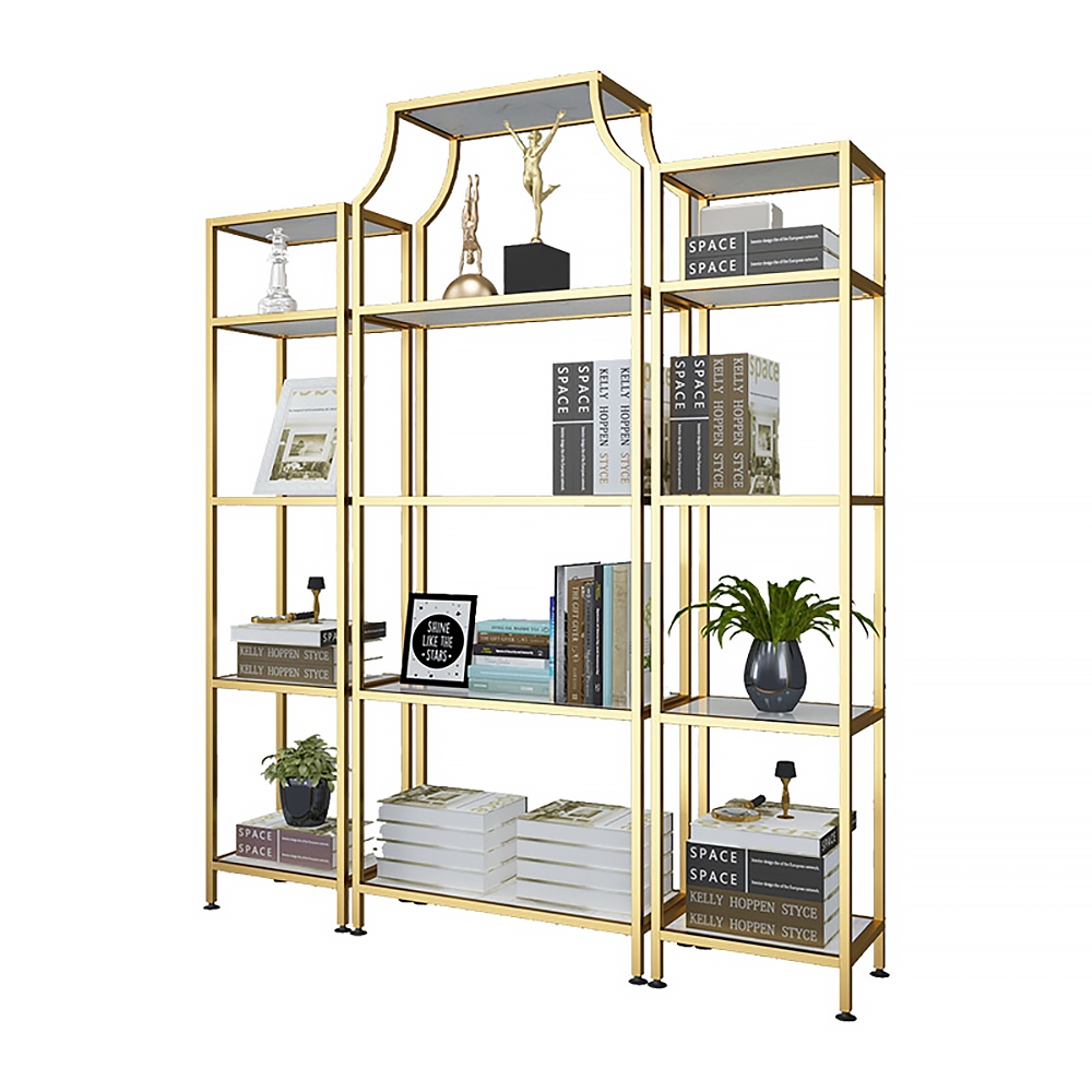 51.2'' Modern Etagere Bookshelf Set in Stainless Steel window image