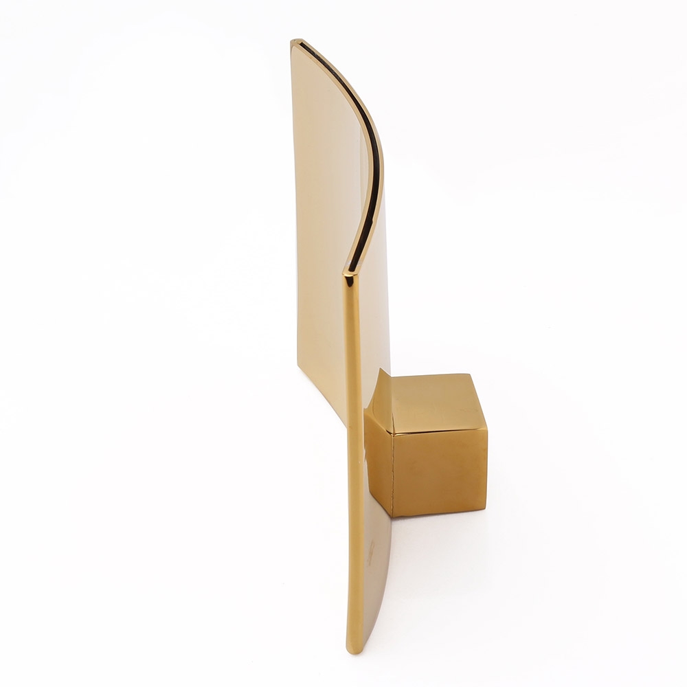 Grop Modern Waterfall Wall Mount 2-Handle Bathroom Sink Faucet Solid Brass in Gold window image