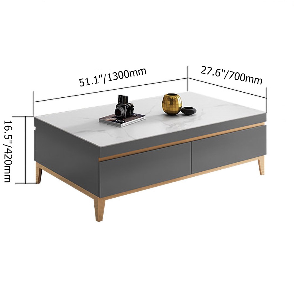 Moderne grijze salontafel met rechthoekige accenttafel Vensterafbeelding