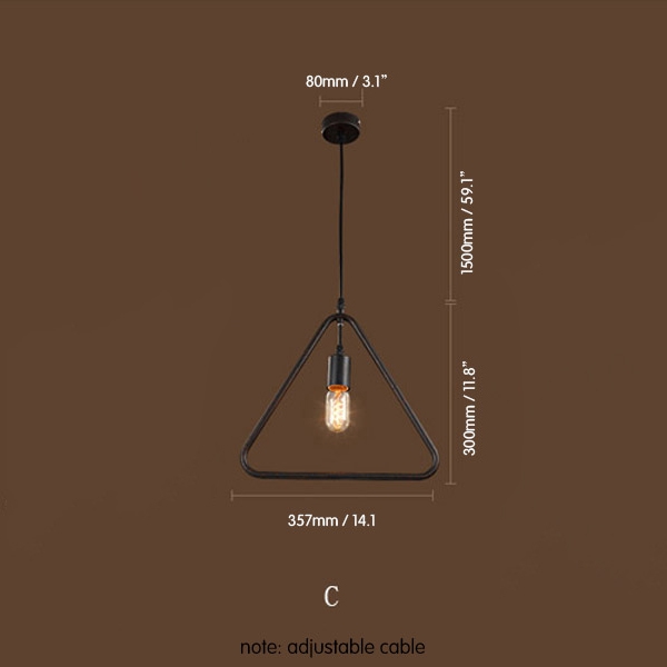 Industrial Loft Black Rust Metal Vintage Edison Bulb Pendant Light C window image