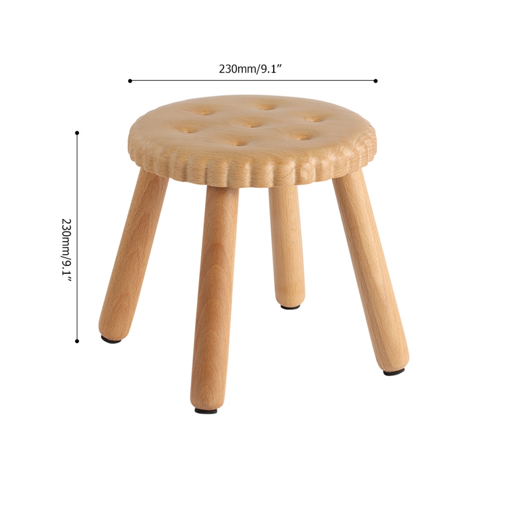 Creative Biscuit Ottoman Wood Ottoman Kids Ottoman Lovely Ottoman-Black Walnut window image