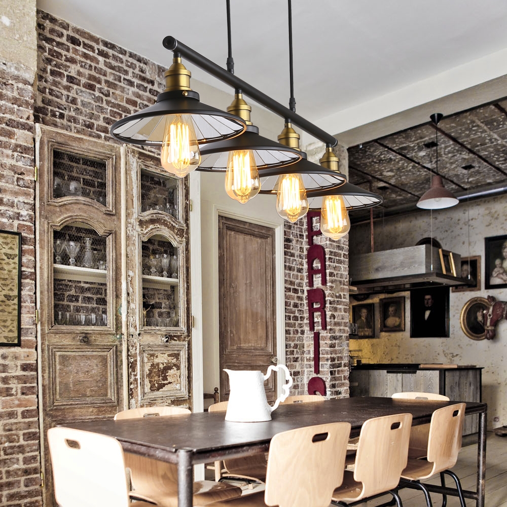Tray Retro Industrial Adjustable Height Pulldown 2-Light Island Pendant Light in Black Finish window image