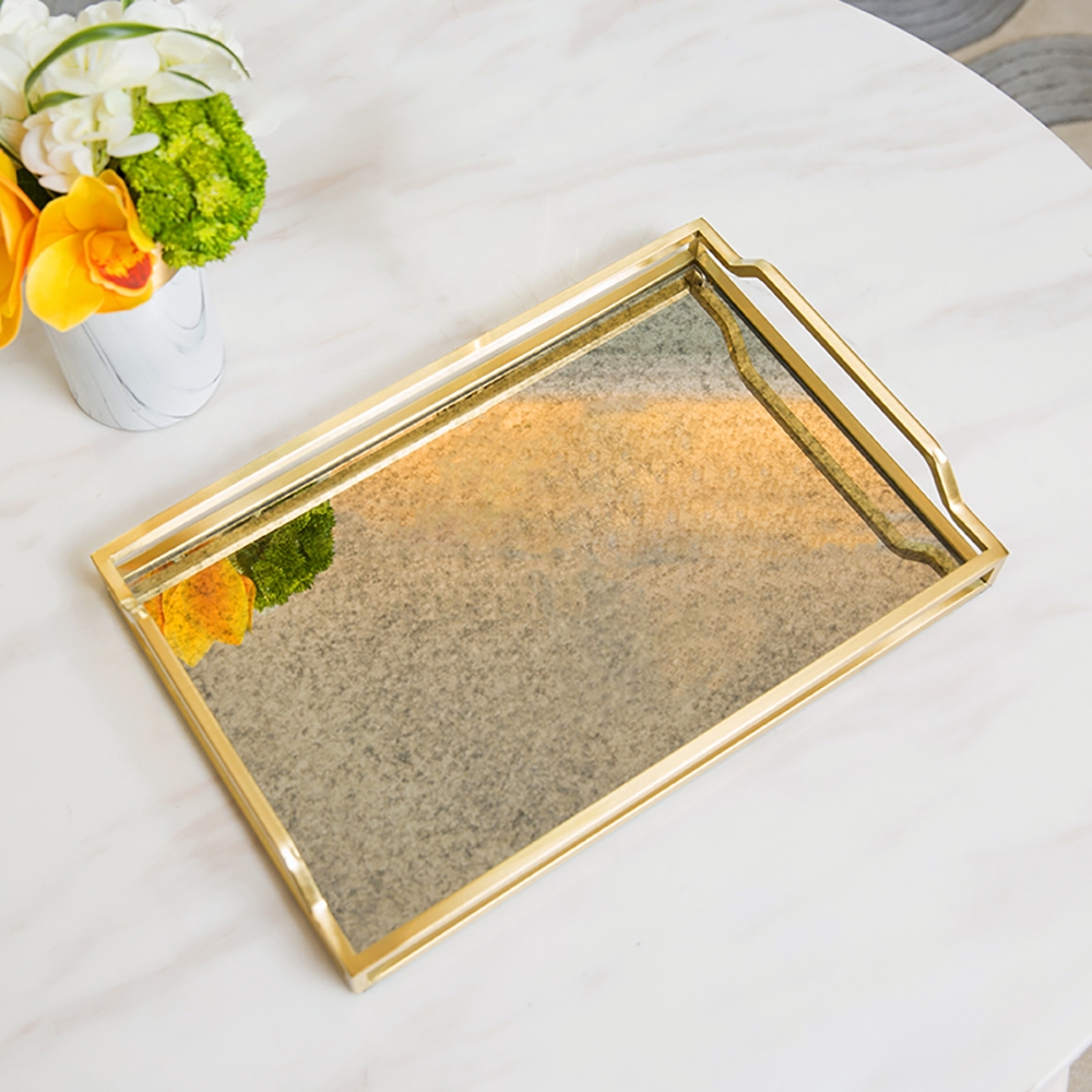Modern Decor Tray Desk Organiser in Gold window image