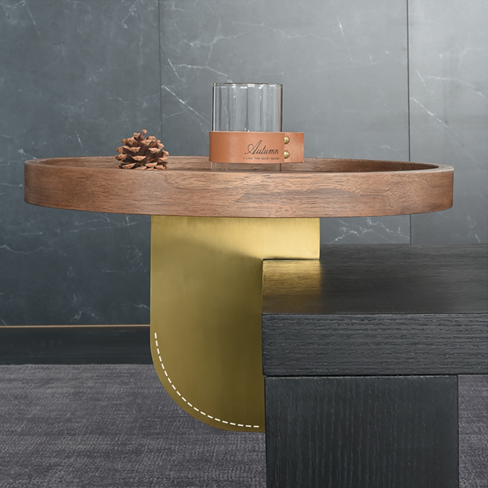 Black & Walnut Coffee Table with Double Top Wooden Accent Table window image