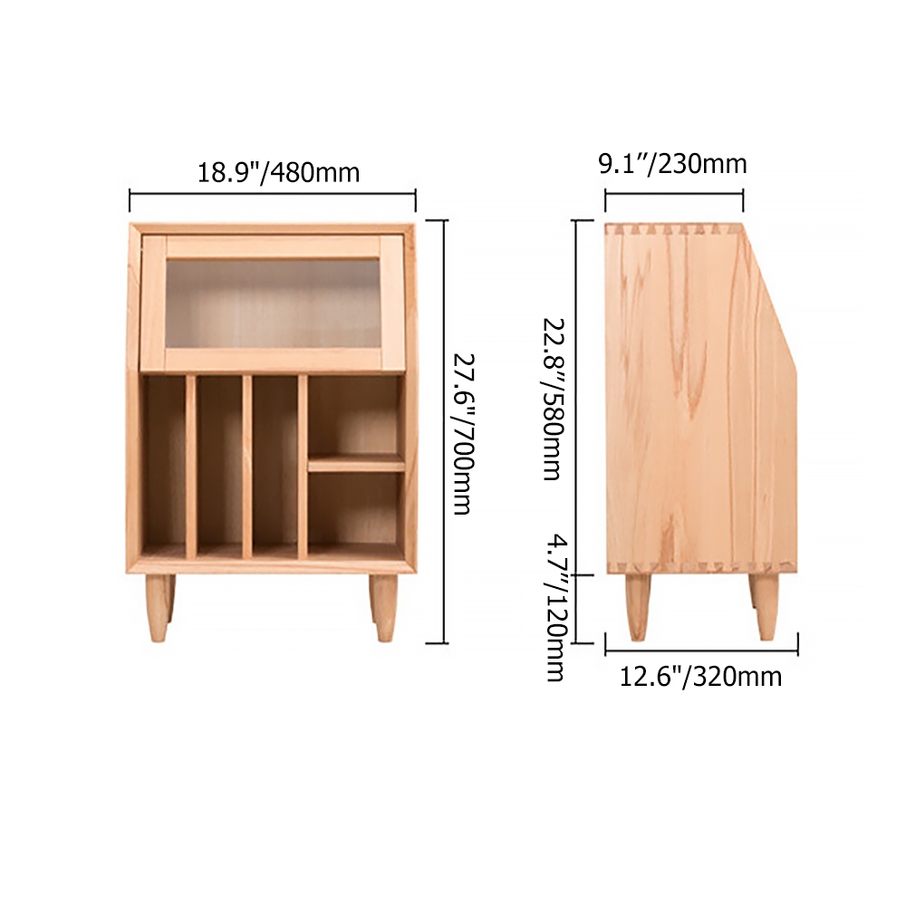 Rustic Modern End Table with Magazine Rack in Natural window image
