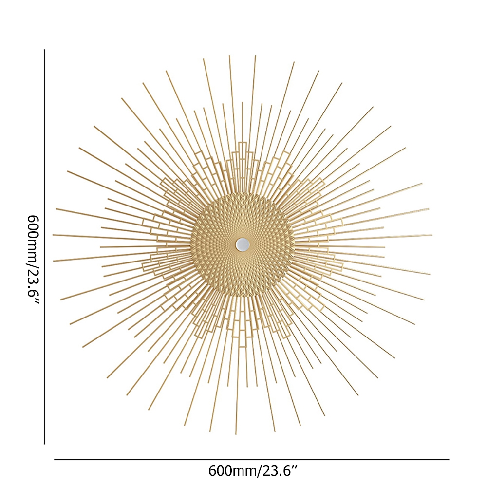23.6" Modern Metal Gold Sun Home Abstract Wall Decor Art window image