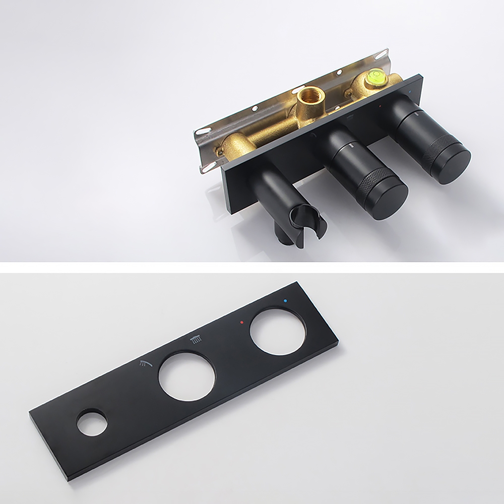 Sleek Wall Mounted Waterfall Bathtub Faucet with Handshower in Matte Black window image