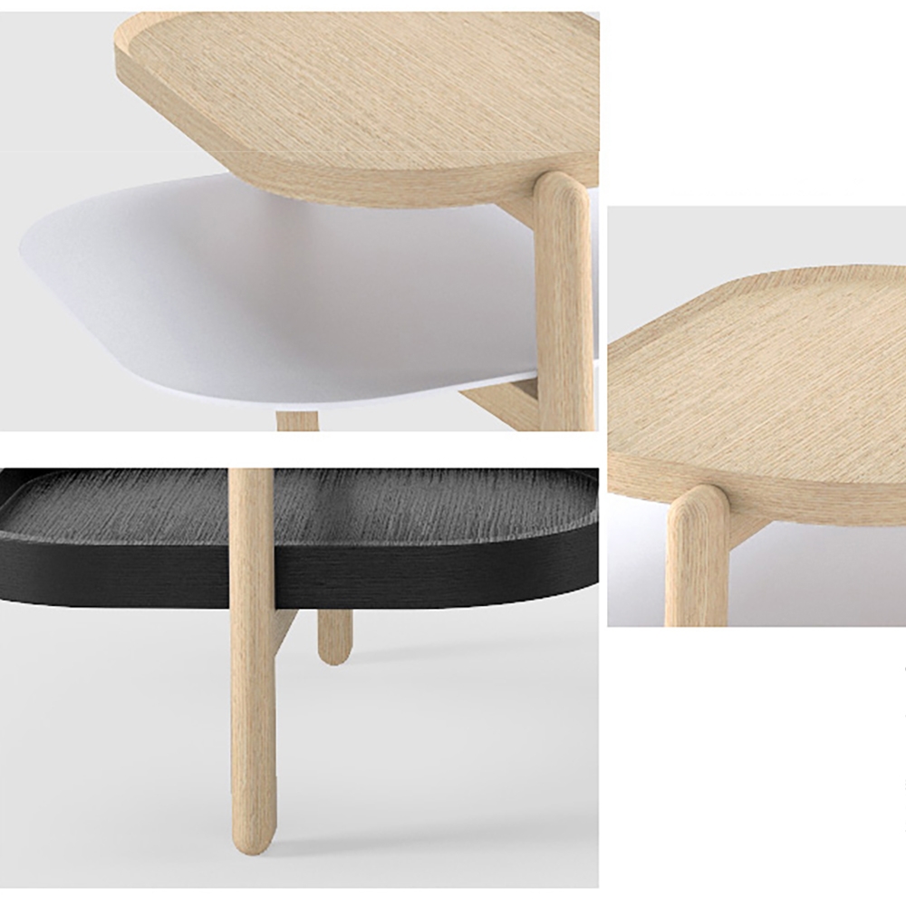 Black Coffee Table with Shelves Multi-tiered Accent Table window image