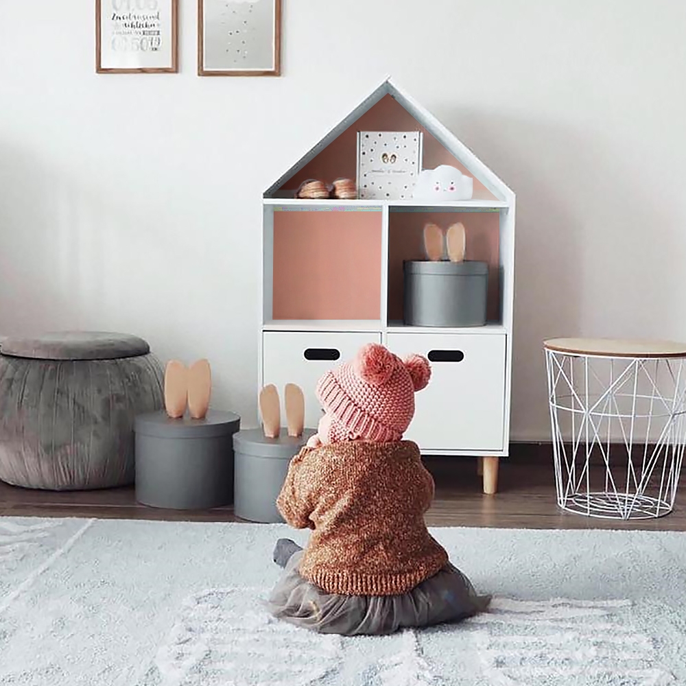 Kids' Storage Toy Organizer in White&Pink window image