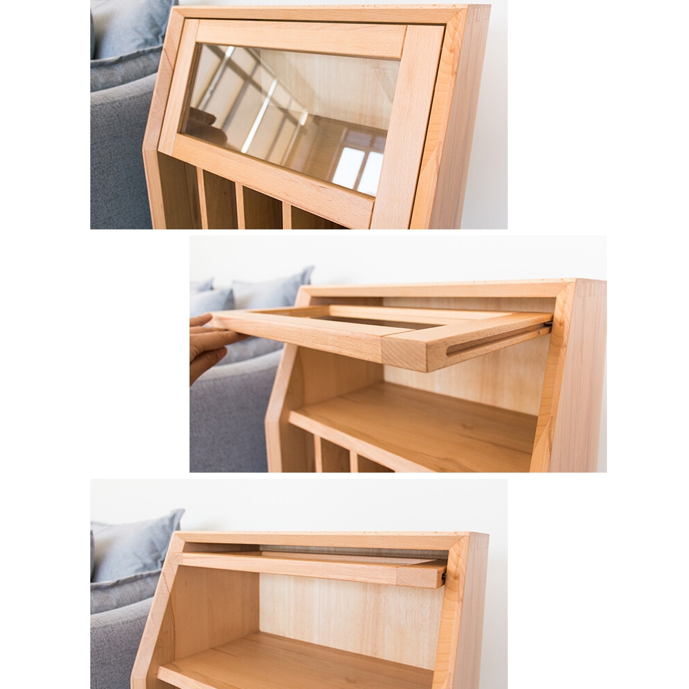 Rustic Modern End Table with Magazine Rack in Natural window image