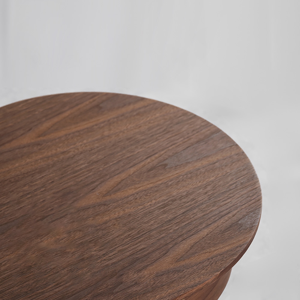 Walnut Oval Coffee Table with Drawer Wooden Top & Stainless Steel Legs window image