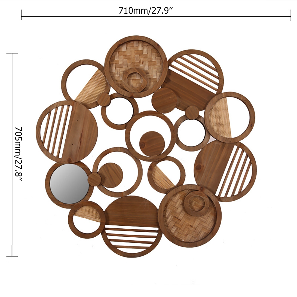 710mm x 705mm Creative Vintage Wood Round Wall Decor Home Art window image