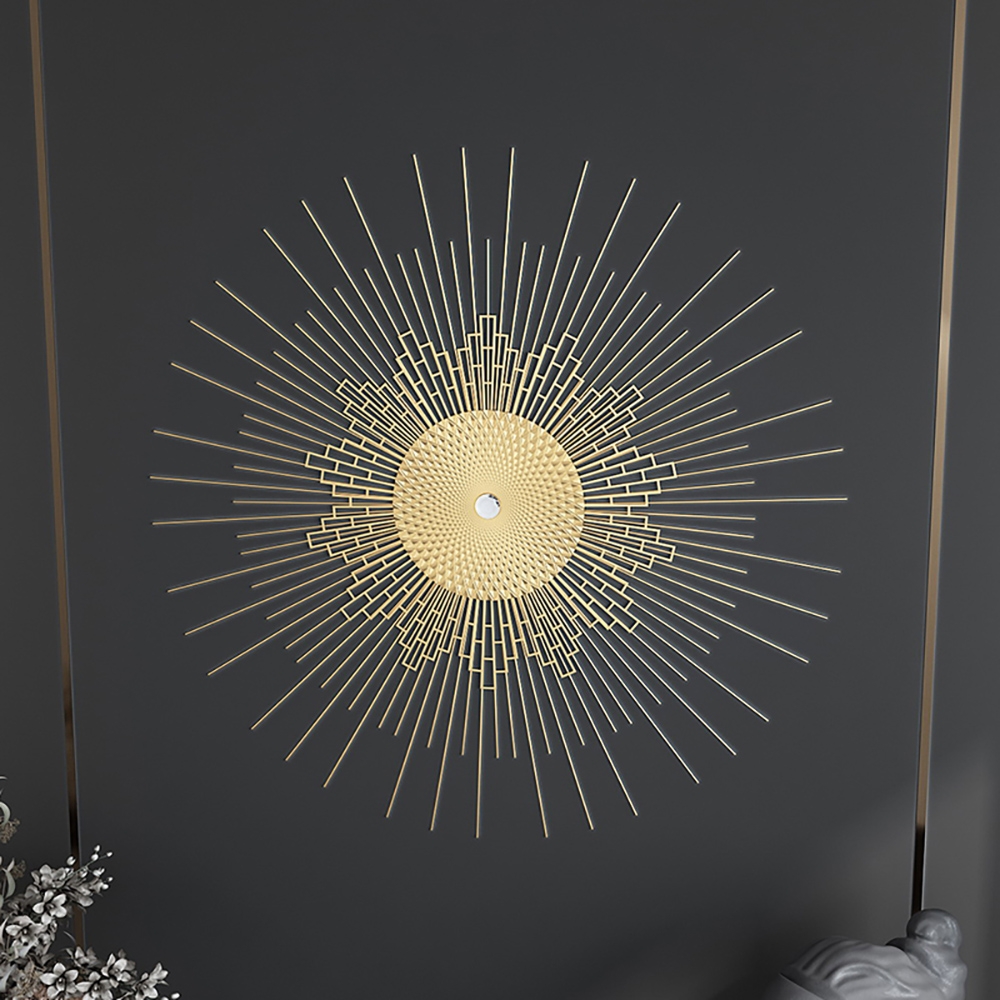 23.6" Modern Metal Gold Sun Home Abstract Wall Decor Art window image