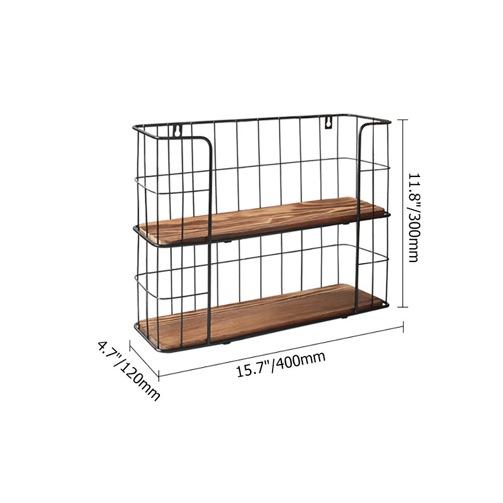 Rustic Modern Wall Mounted Shelf in Black & Natural window image