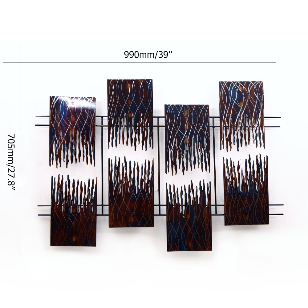 990mm x 705mm Modern Style 3D Hollow-out Metal Wall Decor Home Sofa Background window image