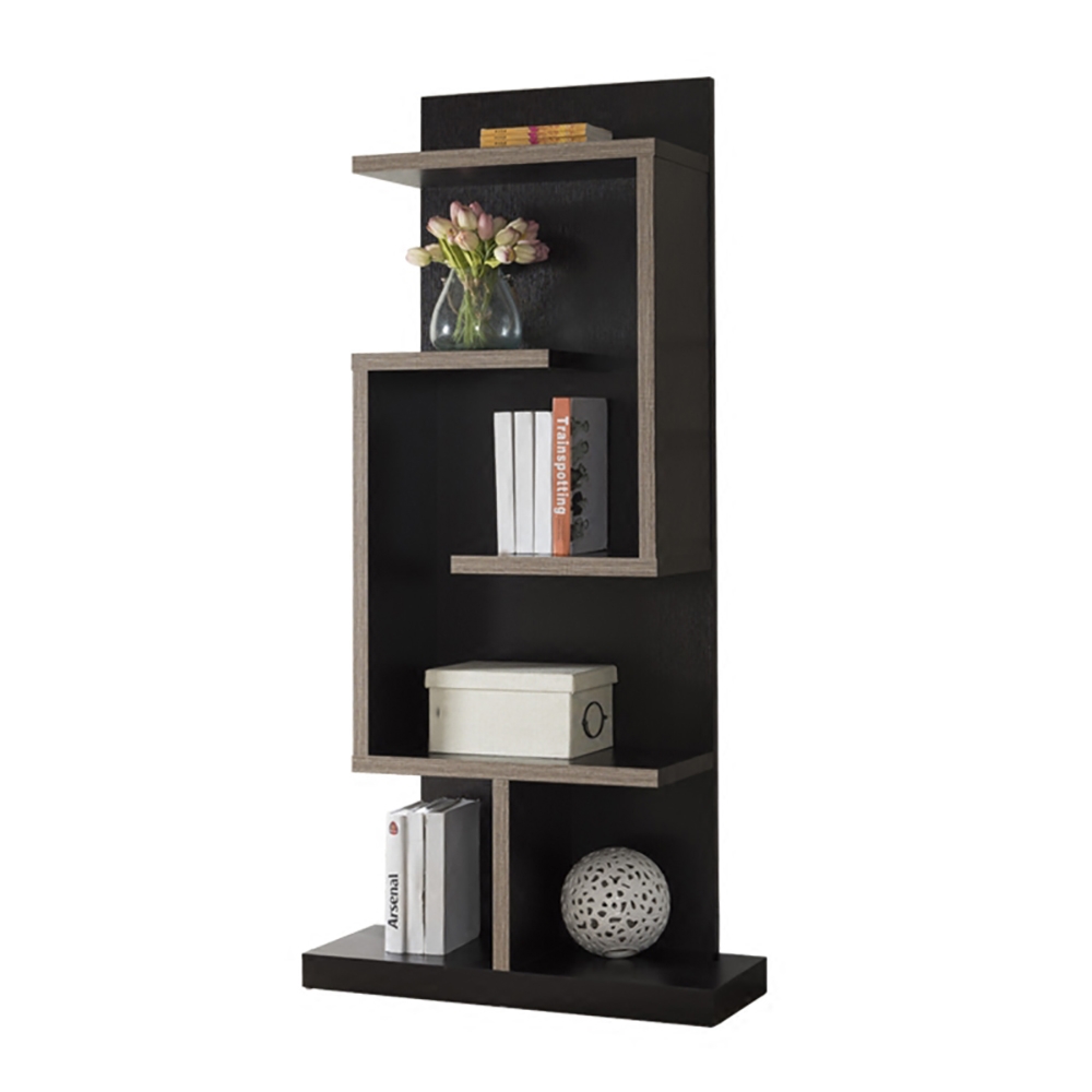 64.9" Maze Standing Etagere Bookshelf in Black window image