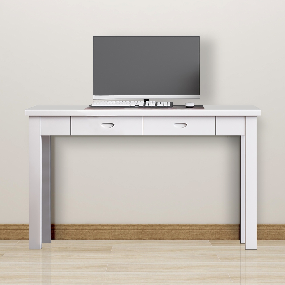 Modern White Rectangular Home Office Desk with Drawers Wooden Desk window image