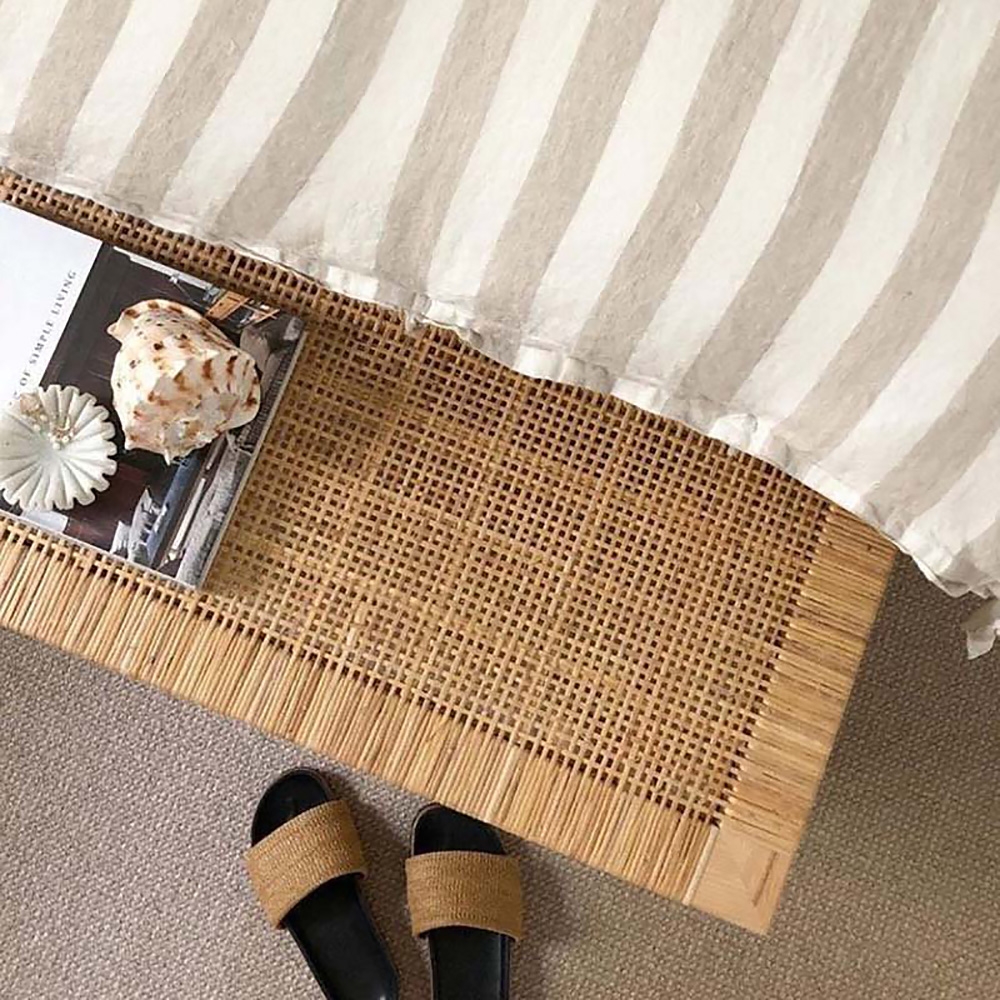 Tufted Bench Blue Velvet Upholstered Bench Ottoman Bench window image