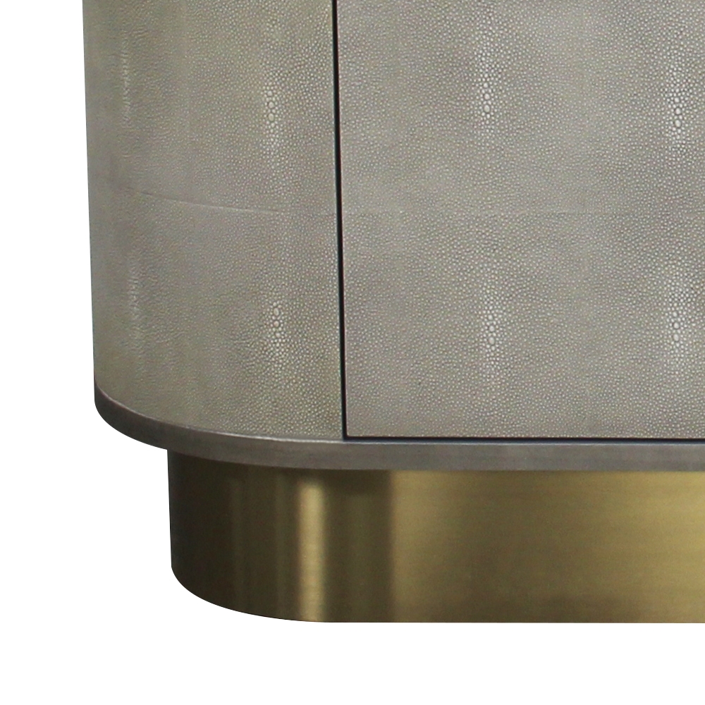 78" Gray TV Stand Oval Media Console with 4 Doors window image