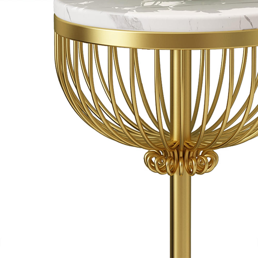 Mordern Decor freestanding Marble Plant Stand in Gold window image