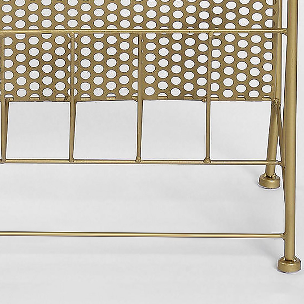 Chic Modern Standing Metal Magazine Rack in Gold window image