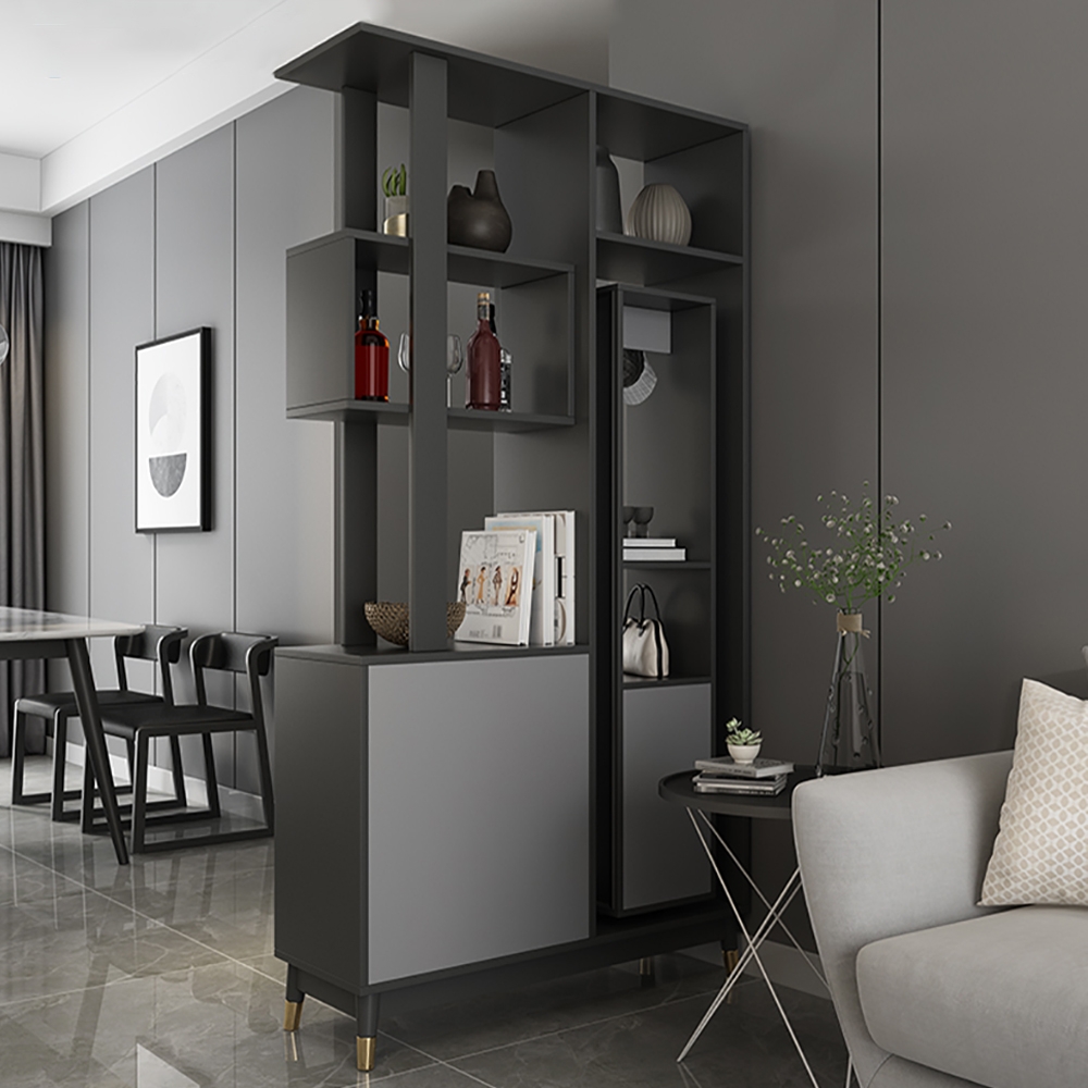 Contemporary Etagere Bookshelf with Drawer Entryway Cabinet window image