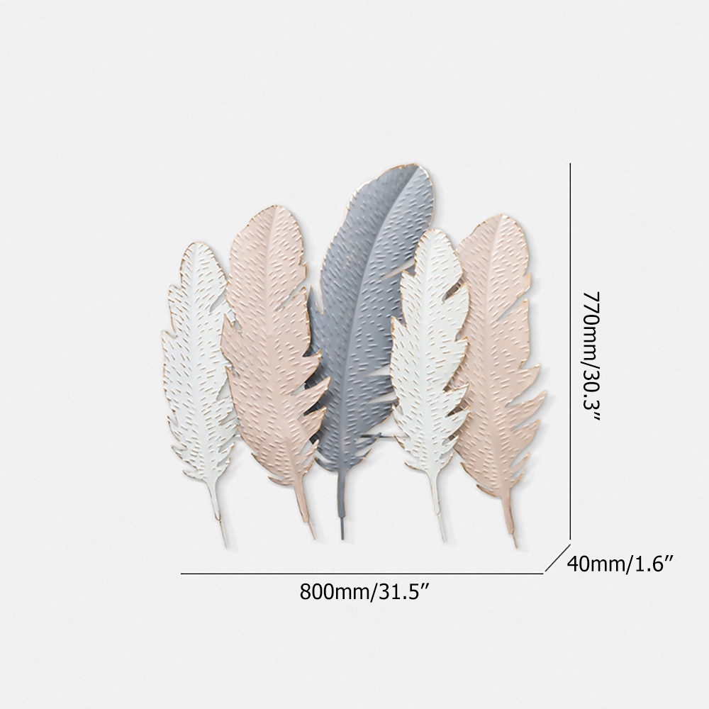 Modern Morandi Feather Home Living Room Sofa Background Wall Decor Art window image