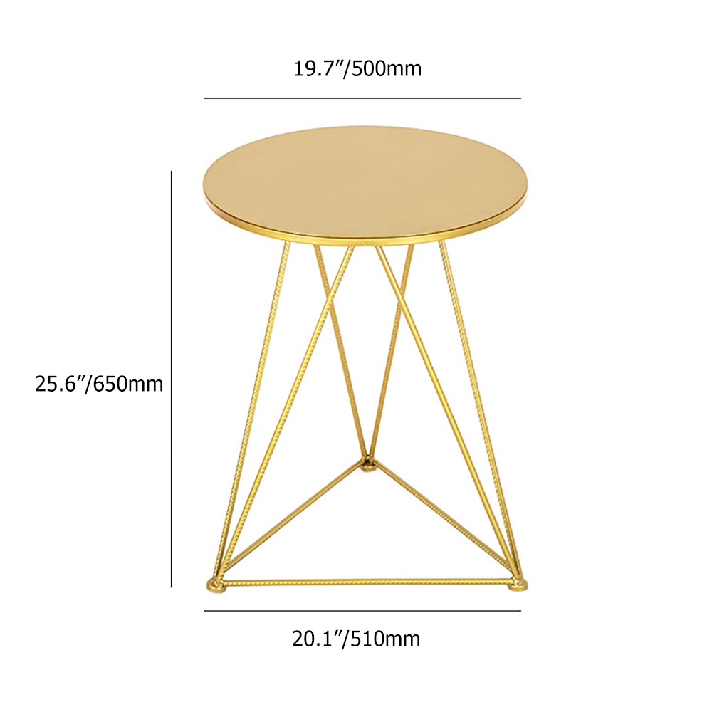 Modern Gold Round End Table Metal Side Table window image