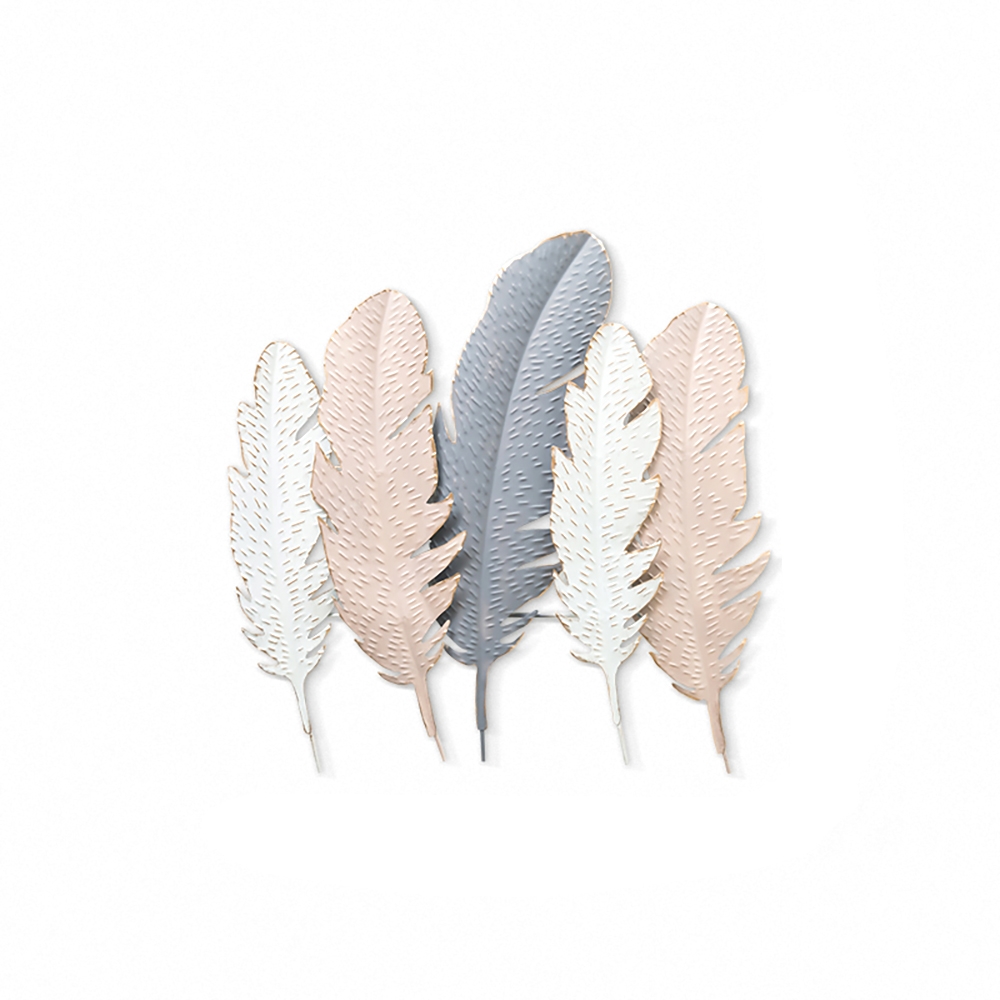 Modern Morandi Feather Home Living Room Sofa Background Wall Decor Art window image