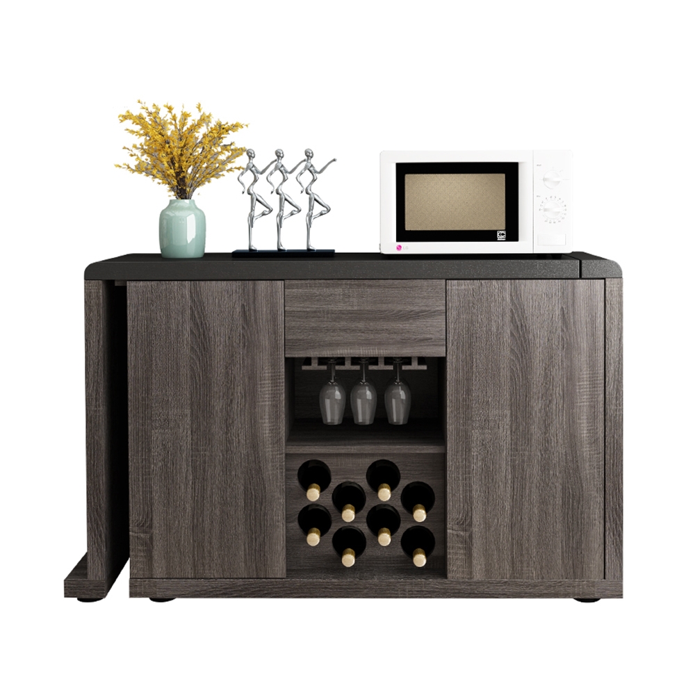 Contemporary Home Bar Adjustable Wine Rack Glass Rack in Walnut window image