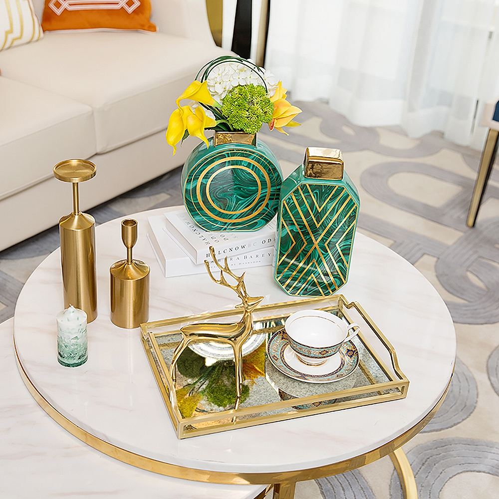 Modern Decor Tray Desk Organiser in Gold window image