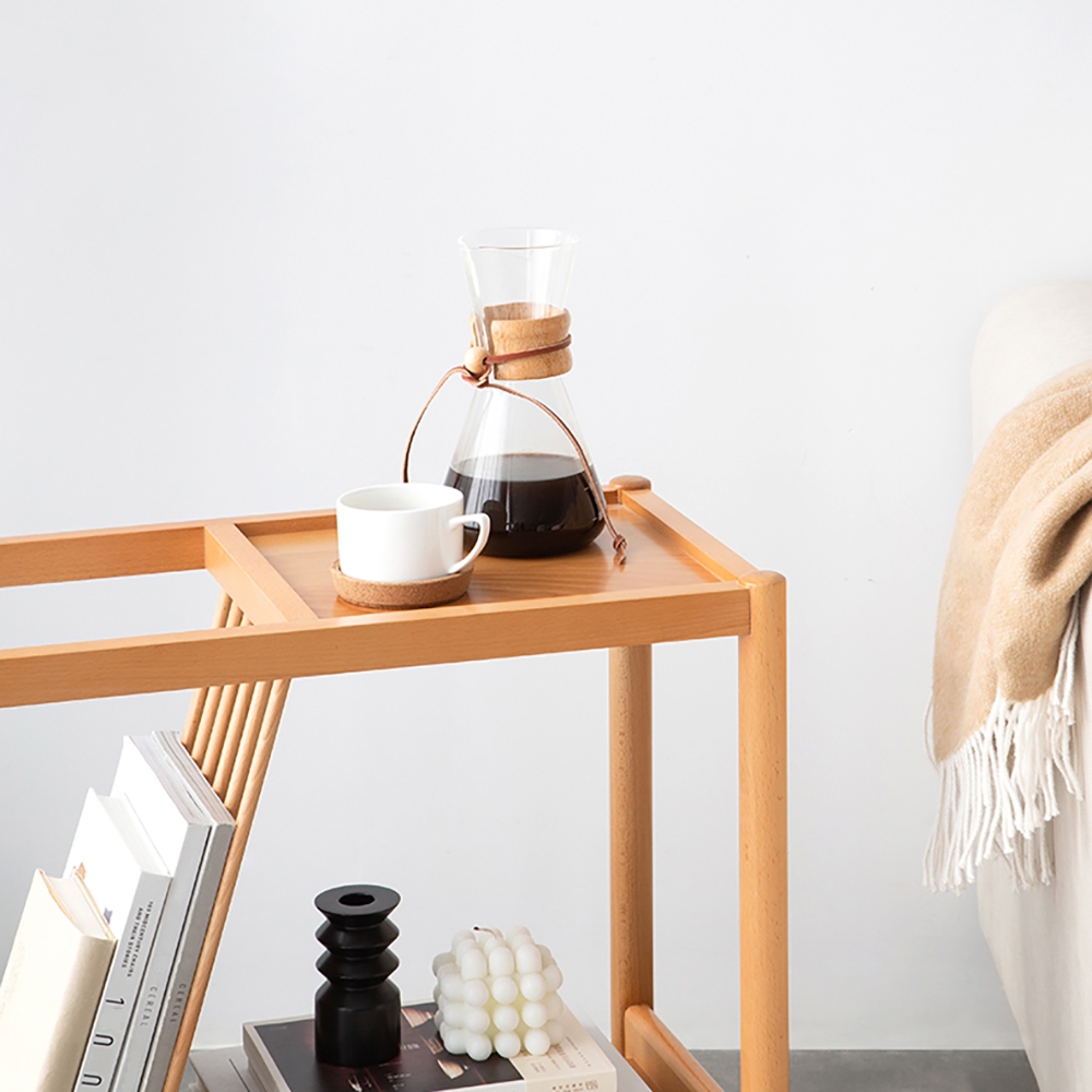 Modern 2-Tiered End Table with Shelf Wooden Side Table window image