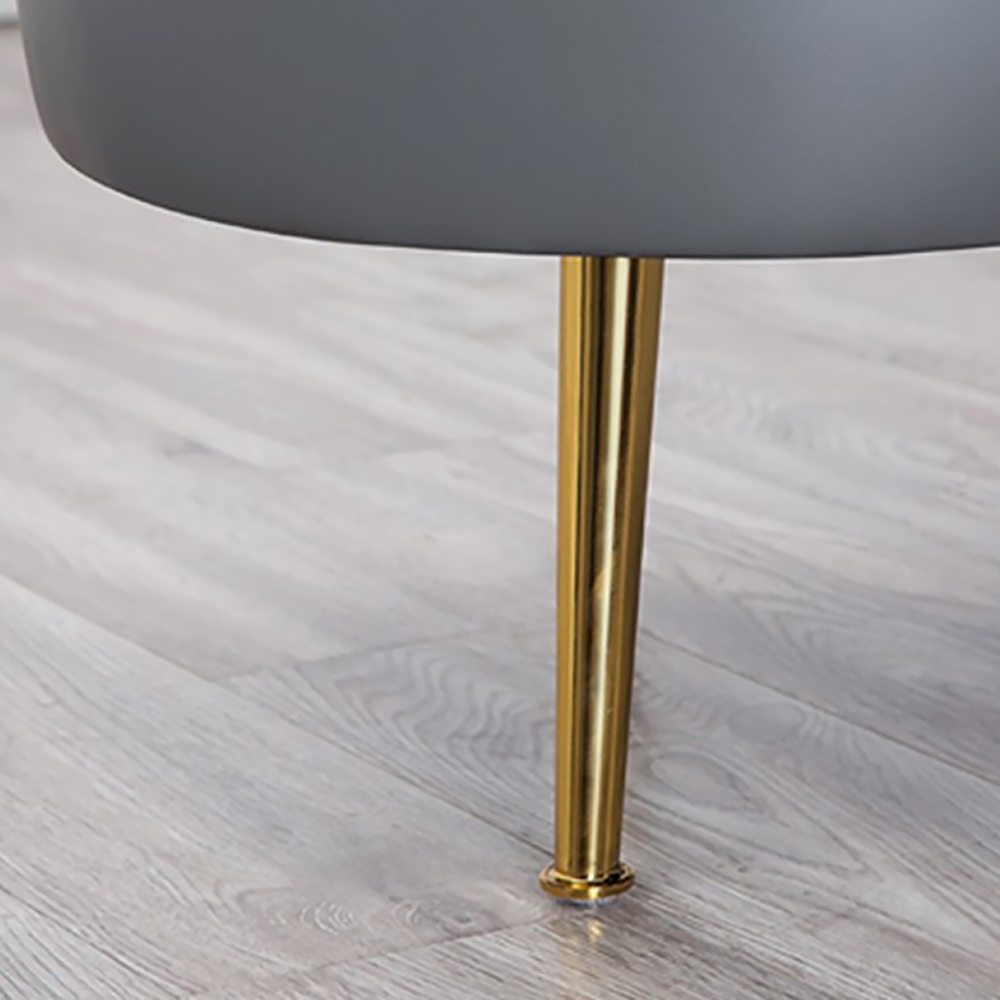 Tufted Bench PU Leather Upholstered Bench in Gold Legs window image