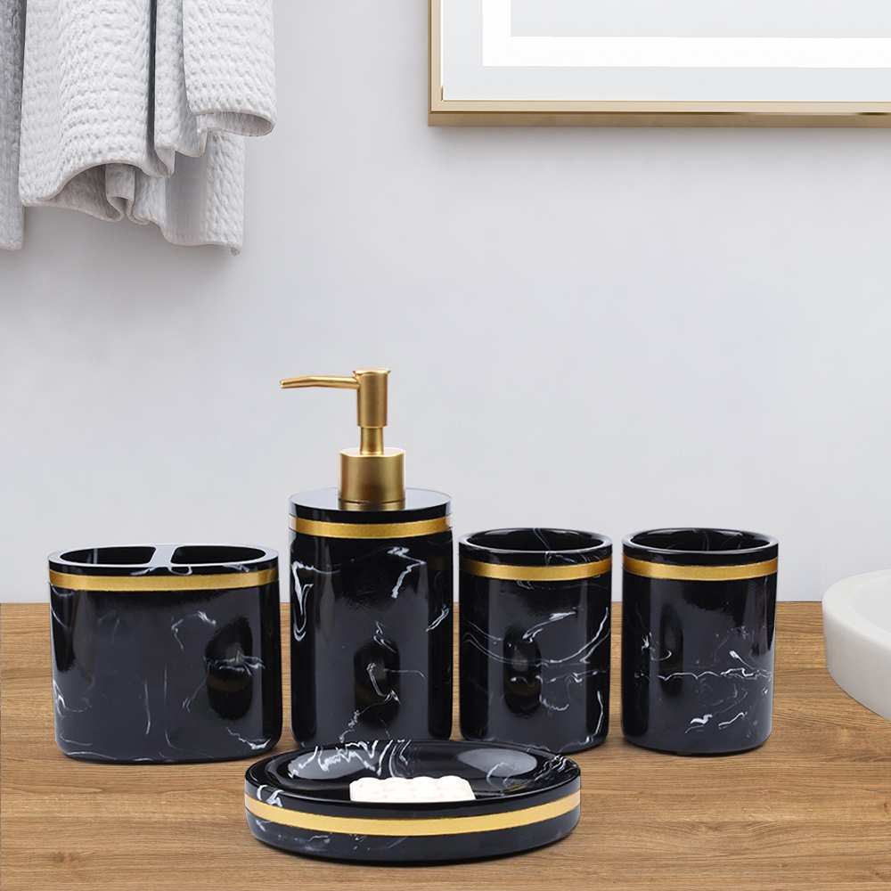 Nordic 5 Pieces Countertop Bathroom Accessories Set window image