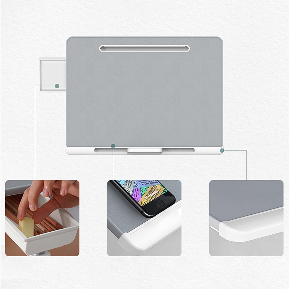 Adjustable Desk in White for Computer Folding Laptop Desk Stand window image