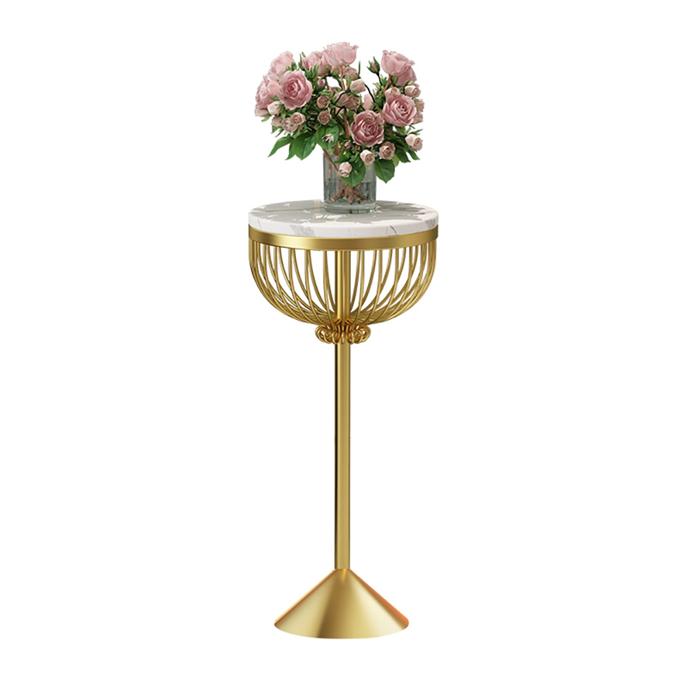 Mordern Decor freestanding Marble Plant Stand in Gold window image