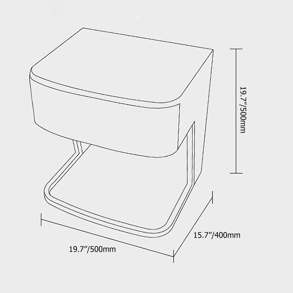 Italian Luxury Blue Nightstand 1-Drawer Fabric Bedside Table window image