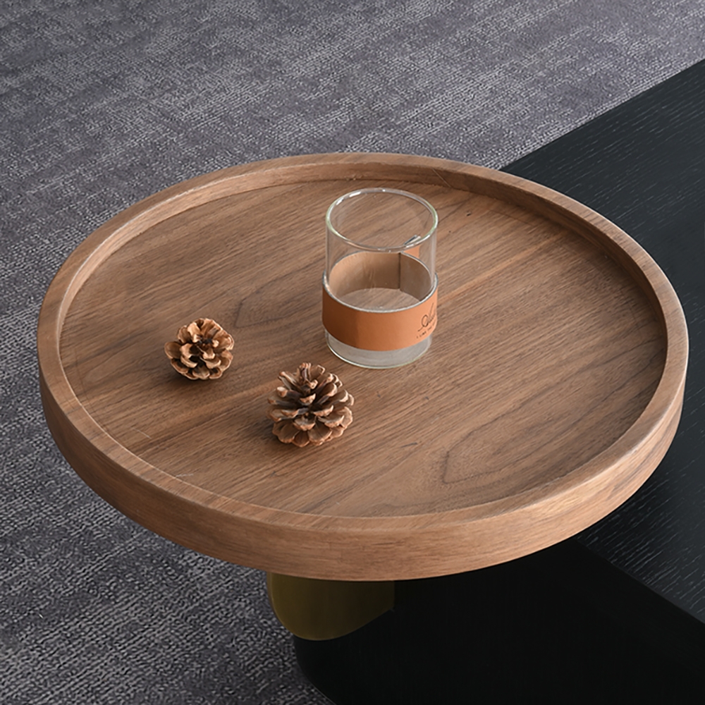 Black & Walnut Coffee Table with Double Top Wooden Accent Table window image