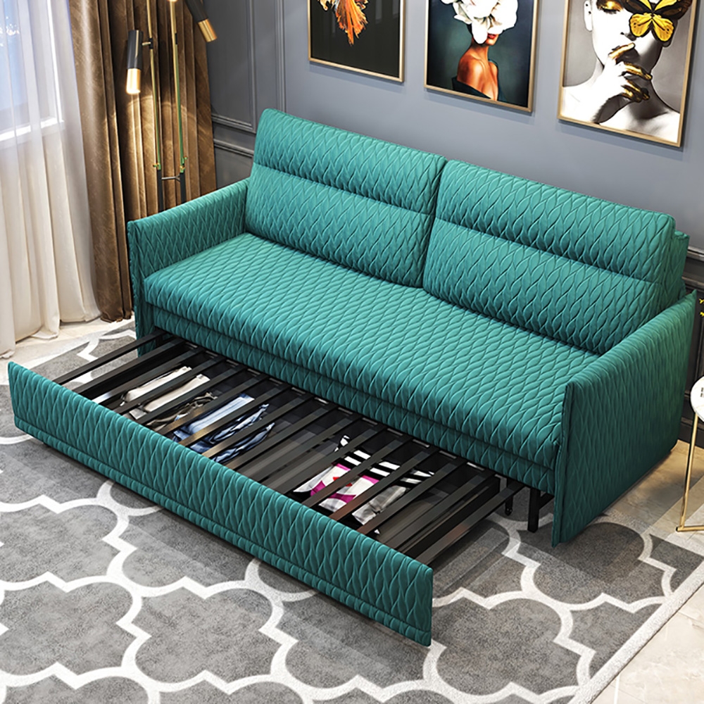78.7" Full Sleeper Sofa Upholstered Velvet Convertible Sofa with ...