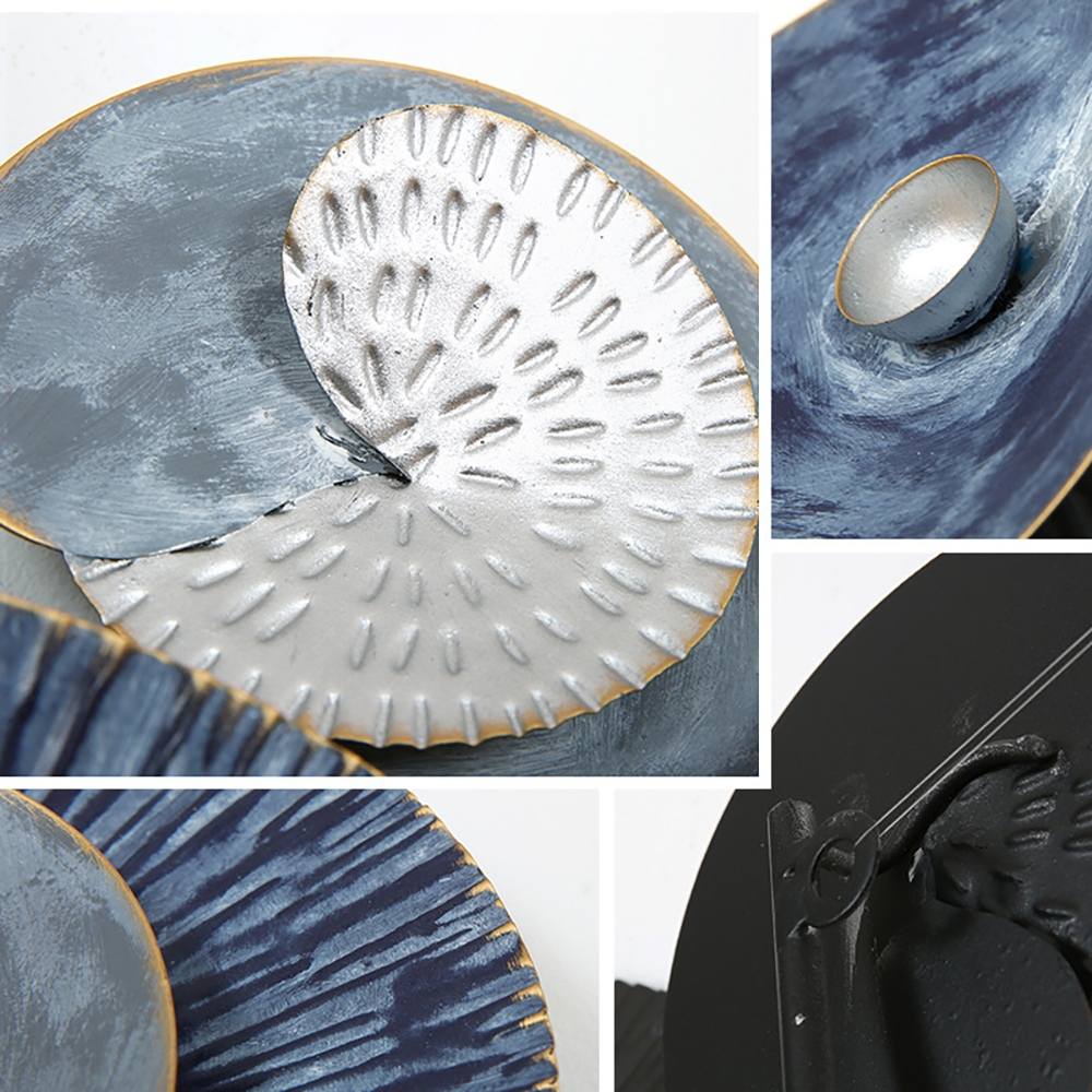 Geometrical Metal Round Retro Wall Decor 3D Home Art window image