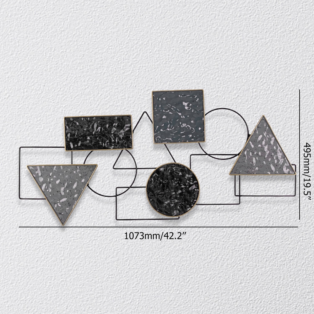 Modern Simple Geometric Patterns Metal Wall Decor Home Art window image