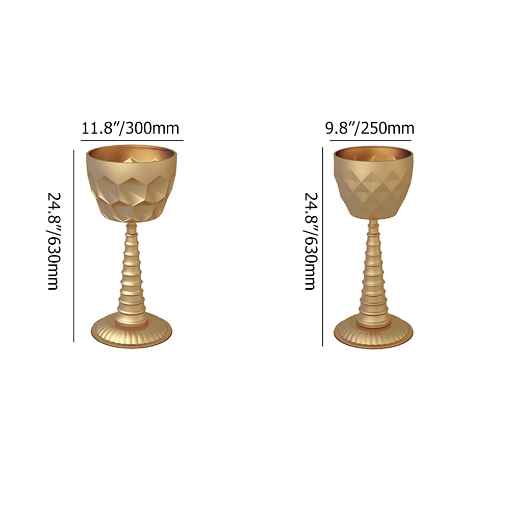 Large Chic Decor Round Gold Plant Stand Flower Pot window image