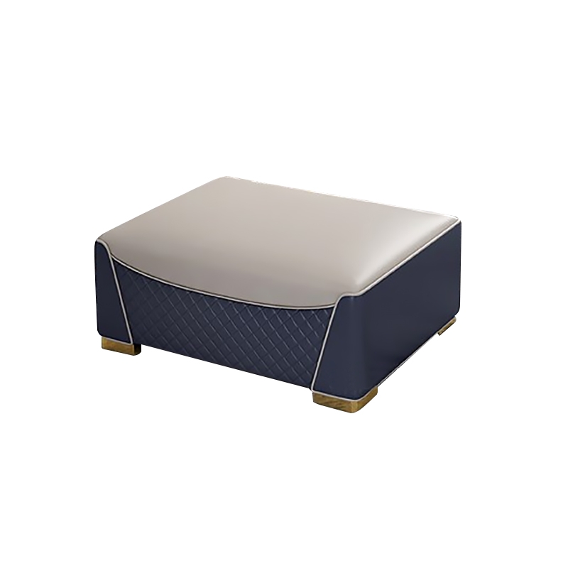 Luxury Ottoman Faux Leather Upholstered Ottoman Stool Gold Legs window image