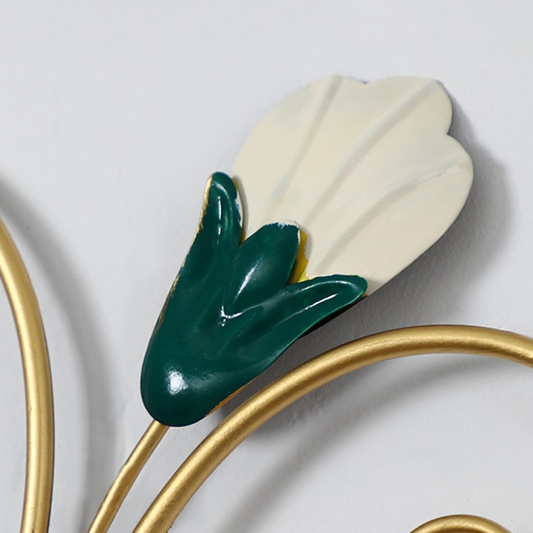 2 Pieces Farmhouse Home Metal Flower Leaf Wall Decor Set window image