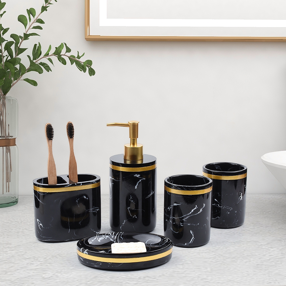 Nordic 5 Pieces Countertop Bathroom Accessories Set window image