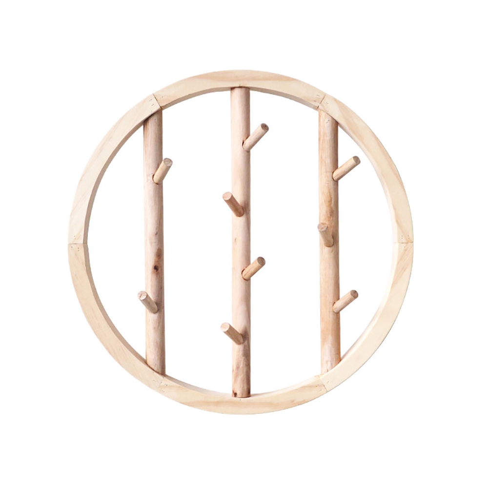 Rustic Branch Coat Rack Rustic Round Branch Wall Mounted Coat Rack in Natural|Homary