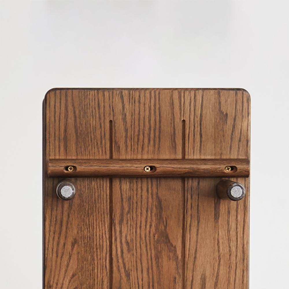 Moderna mesa auxiliar de 2 niveles con estante de madera Imagen de ventana