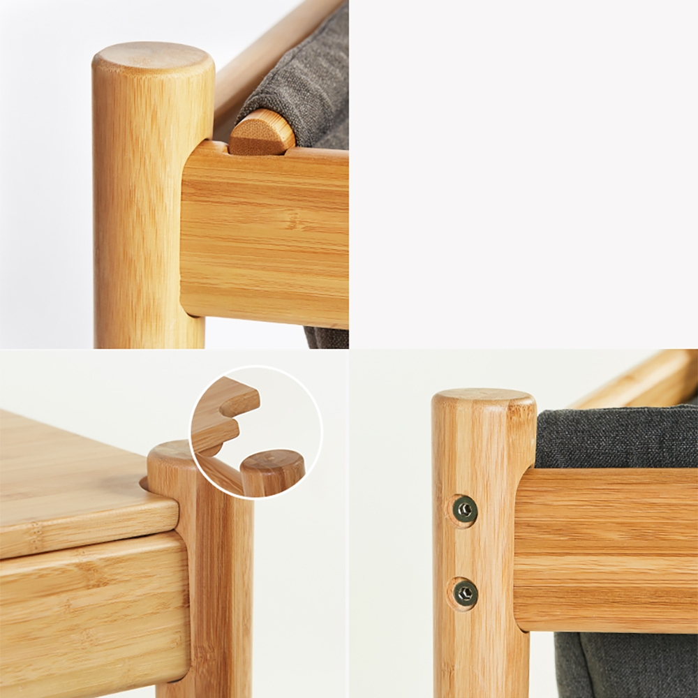 Table d'extrémité nordique avec rangement et coussin repose-pieds image de fenêtre